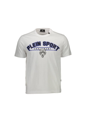 Plein Sport White Cotton Men T-Shirt - XXL