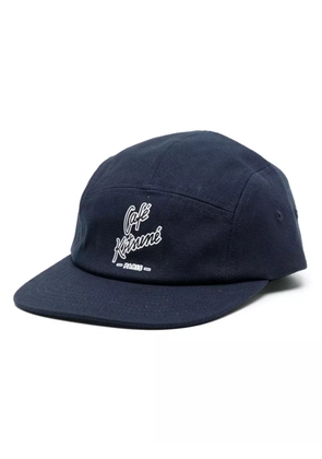 CAFÉ KITSUNÉ logo-print cotton cap - Blue