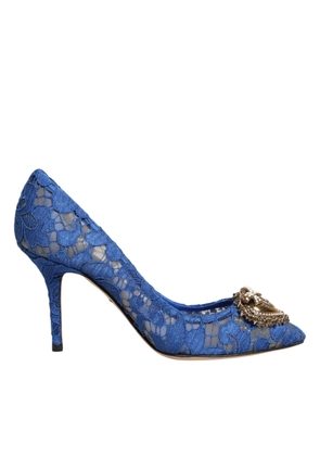 Dolce & Gabbana Blue Taormina Lace DEVOTION Pumps Shoes \ - EU35.5/US5