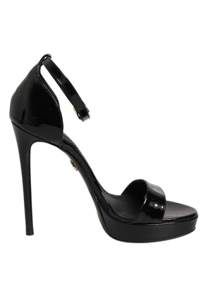 Dolce & Gabbana Black Leather Platform Keira Sandals Shoes - EU36/US5.5