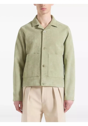 Manière De Voir Michel revere-collar suede jacket - Green