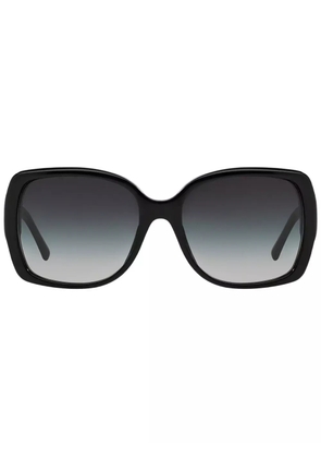 Burberry Eyewear check detail oversized sunglasses - Black