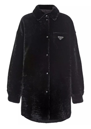 Prada triangle-logo reversible coat - Black