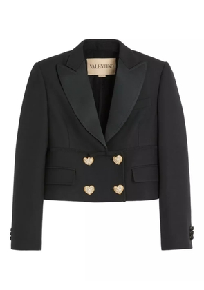 Valentino Garavani double-breasted cropped blazer - Black