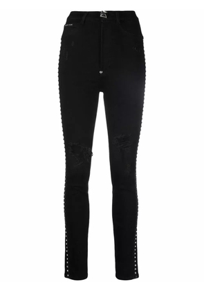 Philipp Plein crystal-embellished jeggings - Black