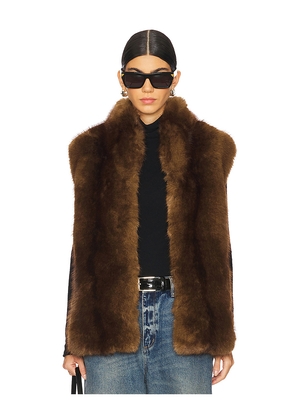 Apparis Laila Mink Vest in Brown. Size M. Also in S, XS, XXS.
