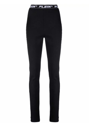 Philipp Plein logo-waistband leggings - Black