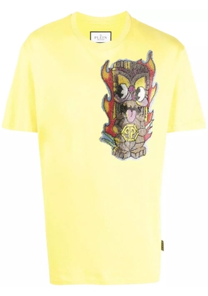 Philipp Plein Hawaii embellished short-sleeve T-shirt - Yellow