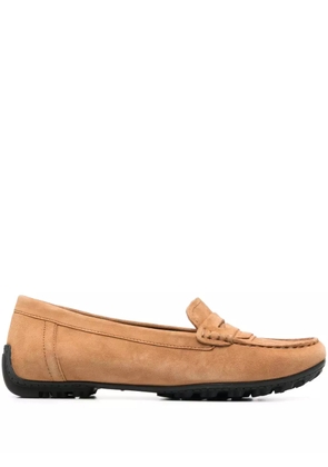 Geox panelled-design suede loafers - Brown