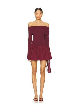 ALL THE WAYS Madley Mini Dress in Burgundy. Size L. Also in M, S, XS.