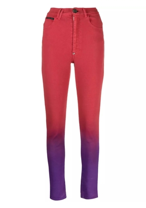 Philipp Plein high-waisted ombré jeggings - Red