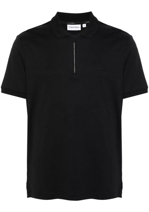 Calvin Klein logo-patch organic cotton polo shirt - Black