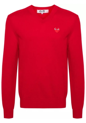 Comme Des Garçons Play Heart-patch wool jumper - Red