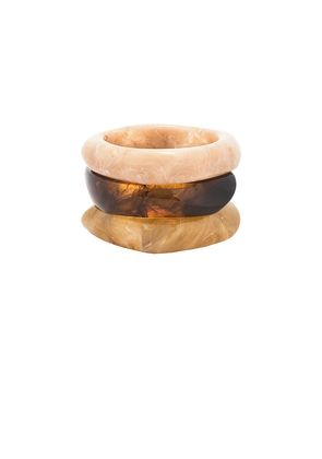 Epifene Resin Bangles Set Of 3 in Brown.