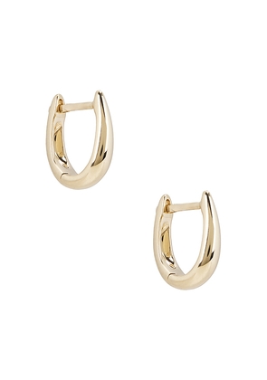 EF COLLECTION Gold Mini Maeve Huggie Earrings in Metallic Gold.