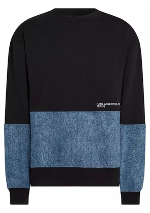 Karl Lagerfeld Jeans paneled denim sweatshirt - Black