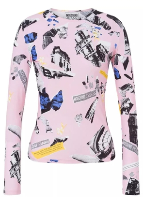 MOSCHINO JEANS collage-print T-shirt - Pink