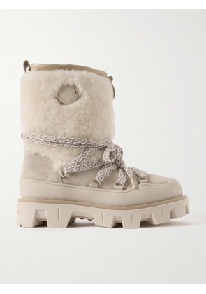 Moncler - Peak Apres Shearling-trimmed Suede Ankle Boots - Cream - IT36,IT36.5,IT37,IT37.5,IT38,IT38.5,IT39,IT39.5,IT40,IT40.5,IT41