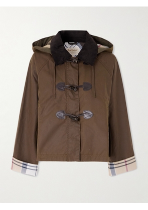 Barbour - Myra Leather-trimmed Cotton Hooded Jacket - Multi - UK 8,UK 10,UK 12,UK 14,UK 16,UK 18