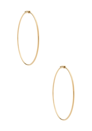 EF COLLECTION The Perfect Gold Hoop Earrings in Metallic Gold.