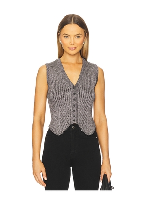 ALLSAINTS Cruz Shine Waistcoat in Metallic Silver, grey. Size L. Also in M, S, XS.