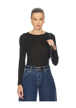 ANINE BING Sylvie Long Sleeve Tee in Black. Size L. Also in M, S, XS.