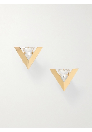 Valentino Garavani - Je Les V Crystal-embellished Gold-tone Earrings - One size
