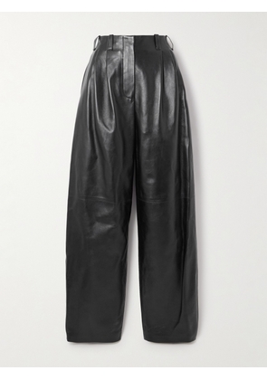 Givenchy - Pleated Leather Barrel-leg Pants - Black - FR 34,FR 36,FR 38,FR 40,FR 42