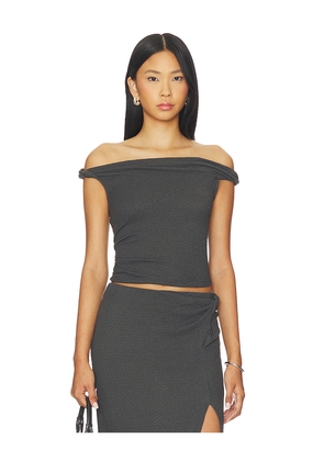 ASTR the Label Lindy Top in Charcoal. Size L. Also in M, S, XL, XS.