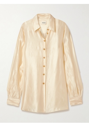KHAITE - Auryn Satin-twill Shirt - Cream - x small,small,medium,large