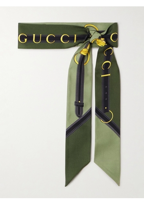 Gucci - Printed Silk-twill Scarf - Green - One size