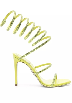 René Caovilla 105mm crystal-embellished spiral sandals - Green