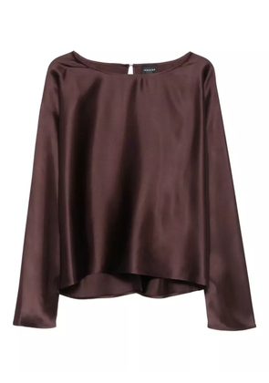 HERSKIND Candy satin long-sleeve top - Brown