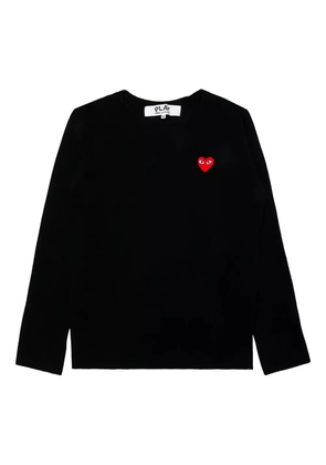Comme Des Garçons Play heart-patch crew-neck sweater - Black