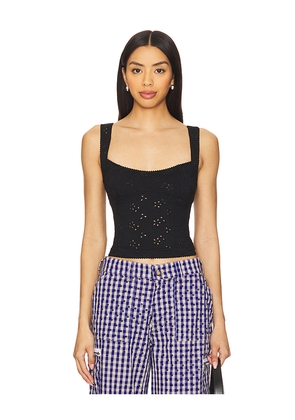 Free People Full Bloom Eyelet Cami in Black. Size L. Also in M, S, XL.