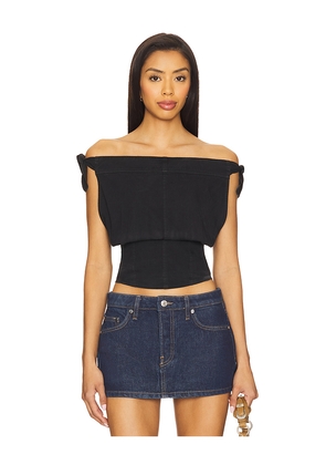 Free People Louie Indigo Top in Black. Size L. Also in S.