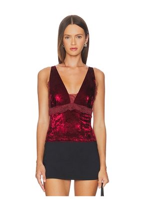 Free People Bed Of Roses Cami in Red. Size L. Also in M, S, XS.