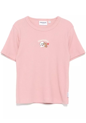 CHOCOOLATE logo-embroidered T-shirt - Pink
