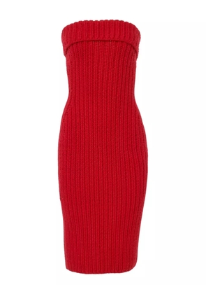 Carolina Herrera ribbed-knit midi dress - Red