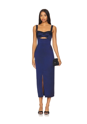 NICHOLAS Gia Corset Midi Dress in Navy. Size 10. Also in 4, 6.