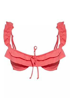 Marysia ruffled-trim bikini top - Pink