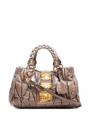 Miu Miu Pre-Owned 2000-2020 matelassé two-way handbag - Brown