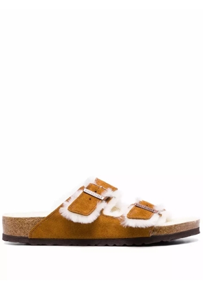 Birkenstock shearling-lined sandals - Brown