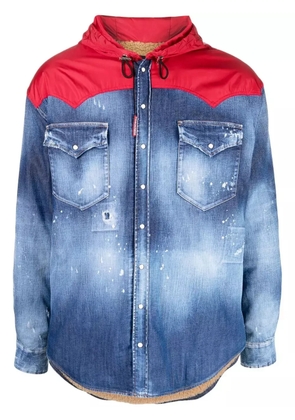DSQUARED2 hooded hybrid denim jacket - Blue