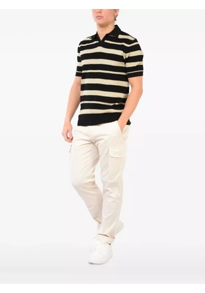 Hosio striped short-sleeve polo shirt - Black