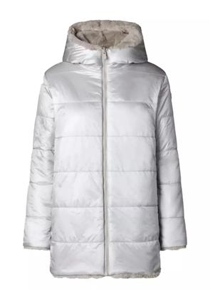 Save The Duck hooded quilted faux-fur coat - Grey