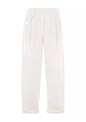 Brunello Cucinelli elastic-waist trousers - White