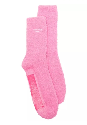 TEAM WANG design logo-embroidered textured socks - Pink