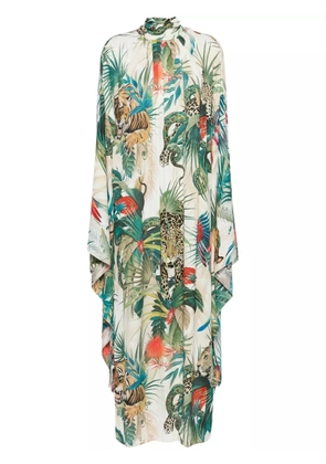 Roberto Cavalli Jungle-print crepe maxi dress - Neutrals