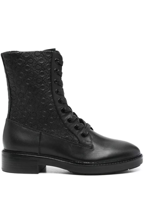 Calvin Klein leather logo boots - Black